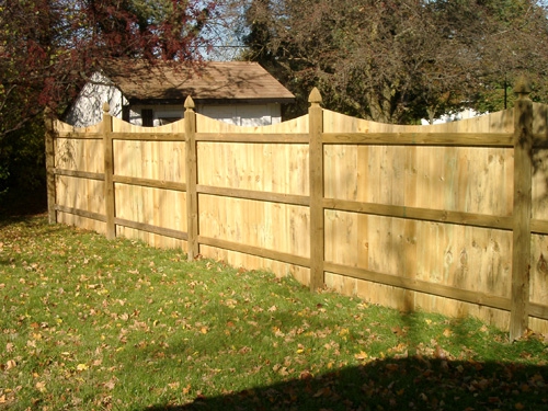 Scalloped Wood Privacy Fencing