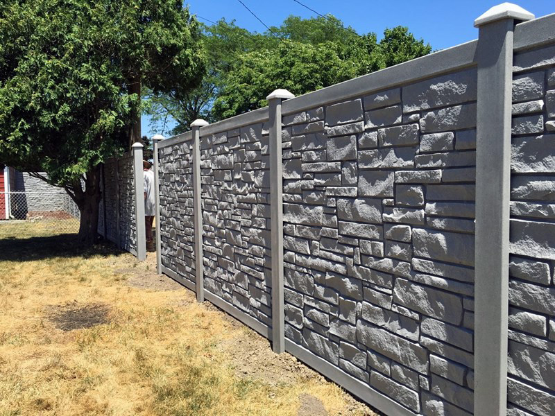 grey granite simtek ecostone fence