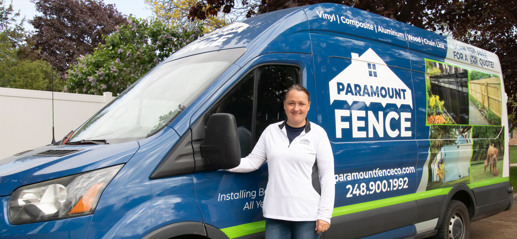 Paramount Fence - Michigan's #1 Fence Company, brings samples to your home via our mobile showroom